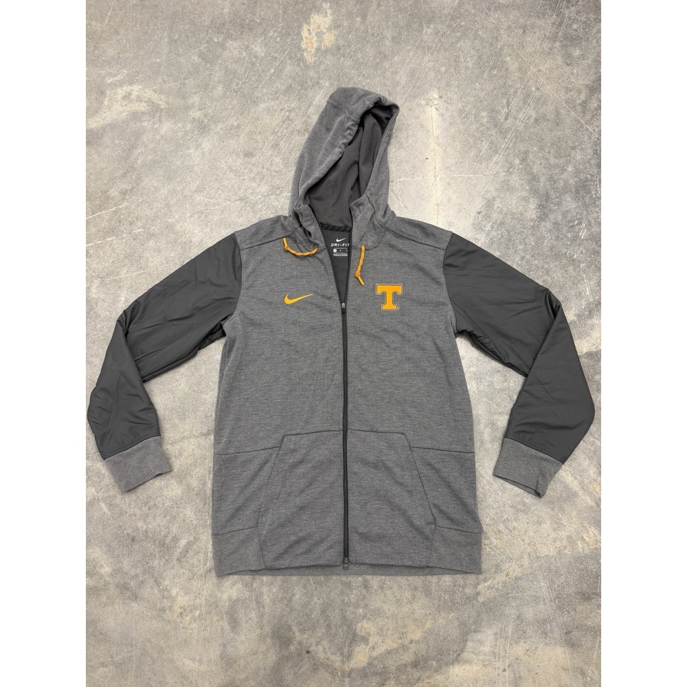 Tennessee Volunteers Hoodie Mens Medium Gray NCAA Football Nike Dri-FIT Full Zip